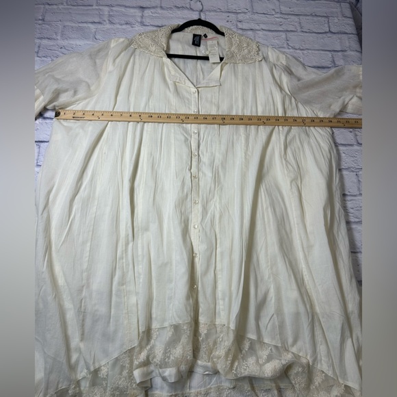 MIB Making it Big Beautiful Ivory Lace Collar Blouse/Tunic. Size 2X - Picture 7 of 10